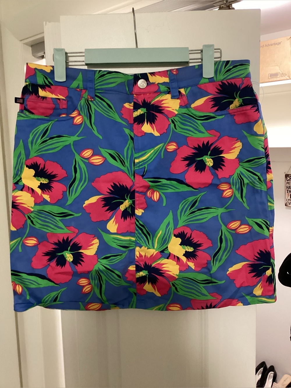 Vintage Polo Jeans Co Ralph Lauren Women’s Floral Hibiscus Mini Skirt🌺